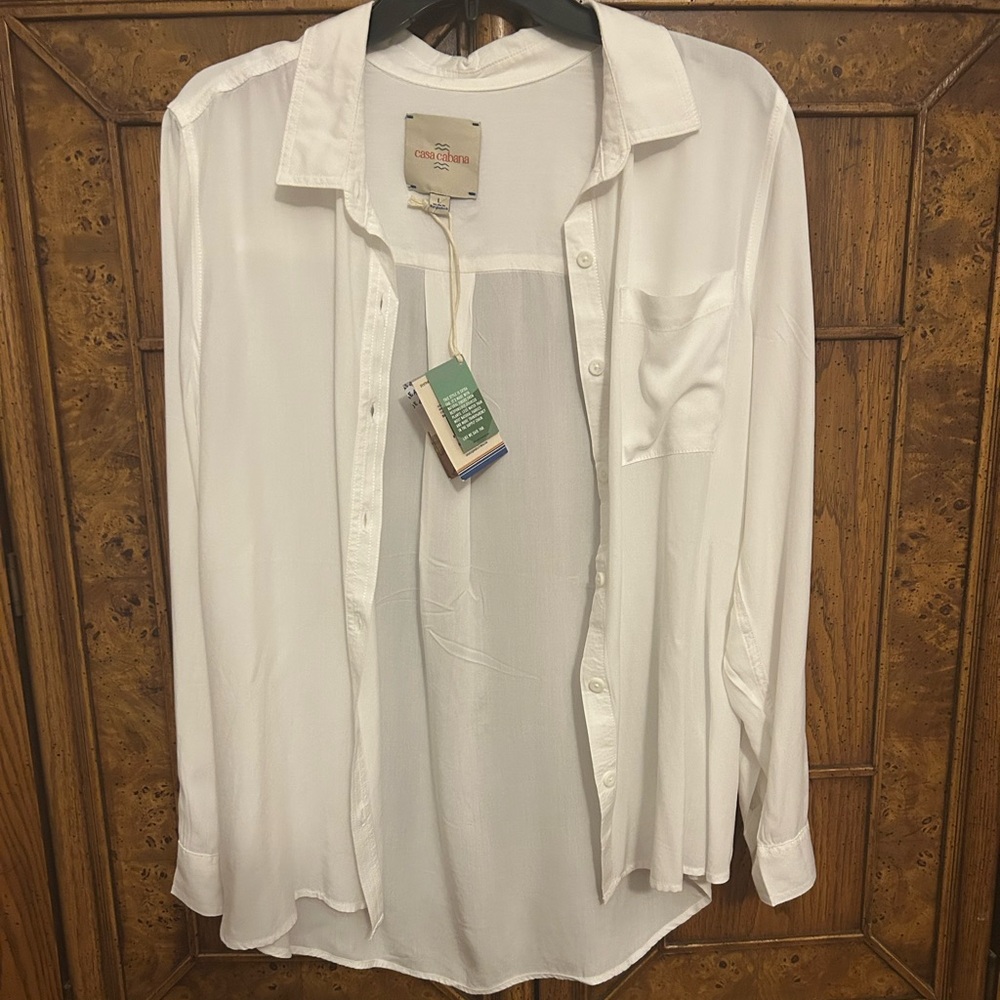 Casa Cabana White Casual Button Down Shirt